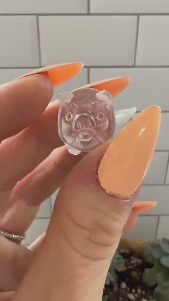 High Quality Clear Quartz Mini Pig Carving