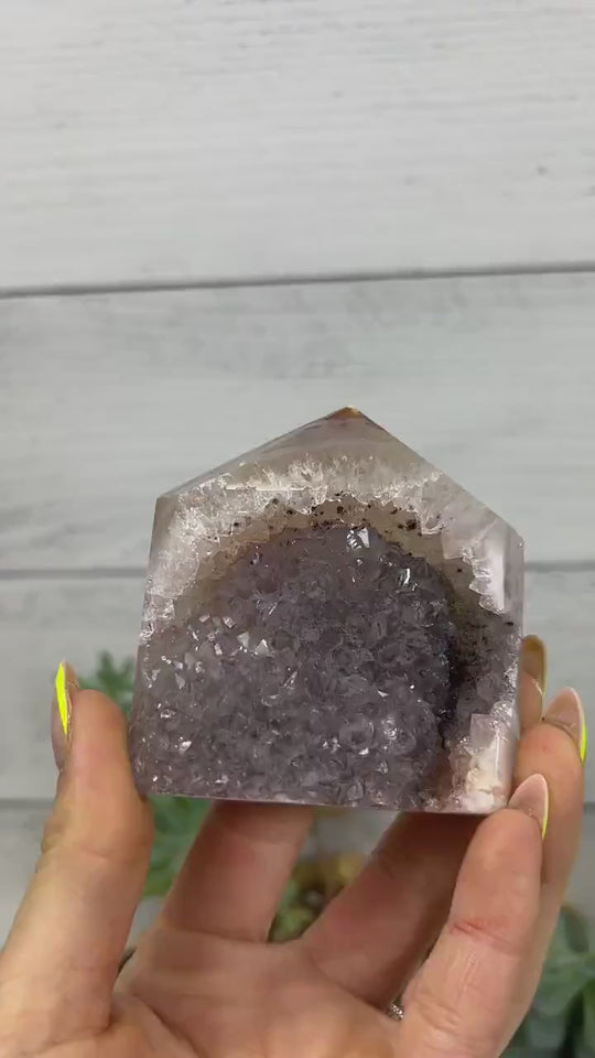 Sugar Druzy Agate Tower