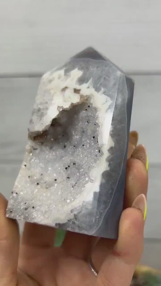 Sugar Druzy Agate Tower