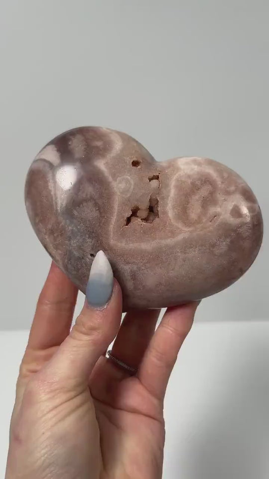 Pink Amethyst Heart Carving